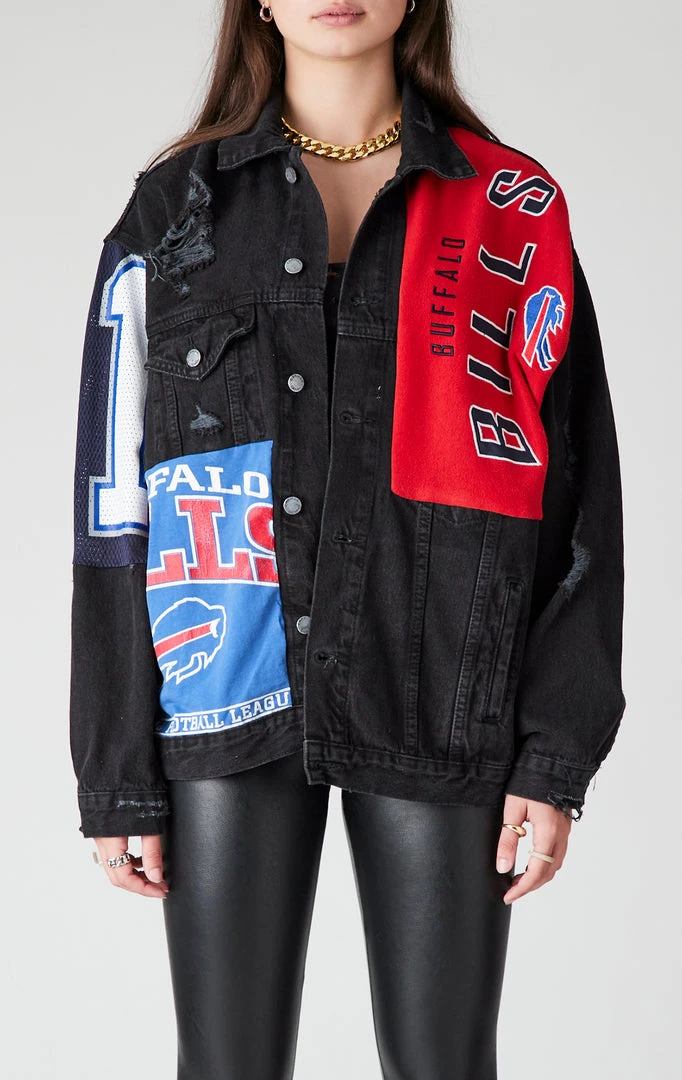 FURST OF A KIND VINTAGE DENIM JACKETS VINTAGE SPLICED PATCHWORK DENIM JACKET 3 FURST OF A KIND VINTAGE DENIM JACKETS VINTAGE SPLICED PATCHWORK DENIM JACKET