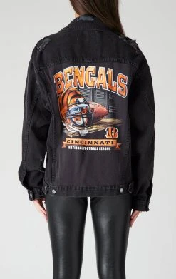 FURST OF A KIND VINTAGE GRAPHIC BACK INSERT DENIM JACKET VINTAGE DENIM JACKETS