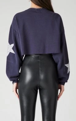 FURST OF A KIND VINTAGE MIXED STAR PATCH CROPPED SWEATSHIRT VINTAGE NFL