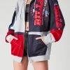 FURST OF A KIND VINTAGE NFL VINTAGE SPLICED PATCHWORK ZIP UP HOODIE