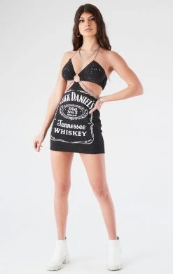 FURST OF A KIND FESTIVAL VINTAGE CUT OUT CHAIN HALTER DRESS