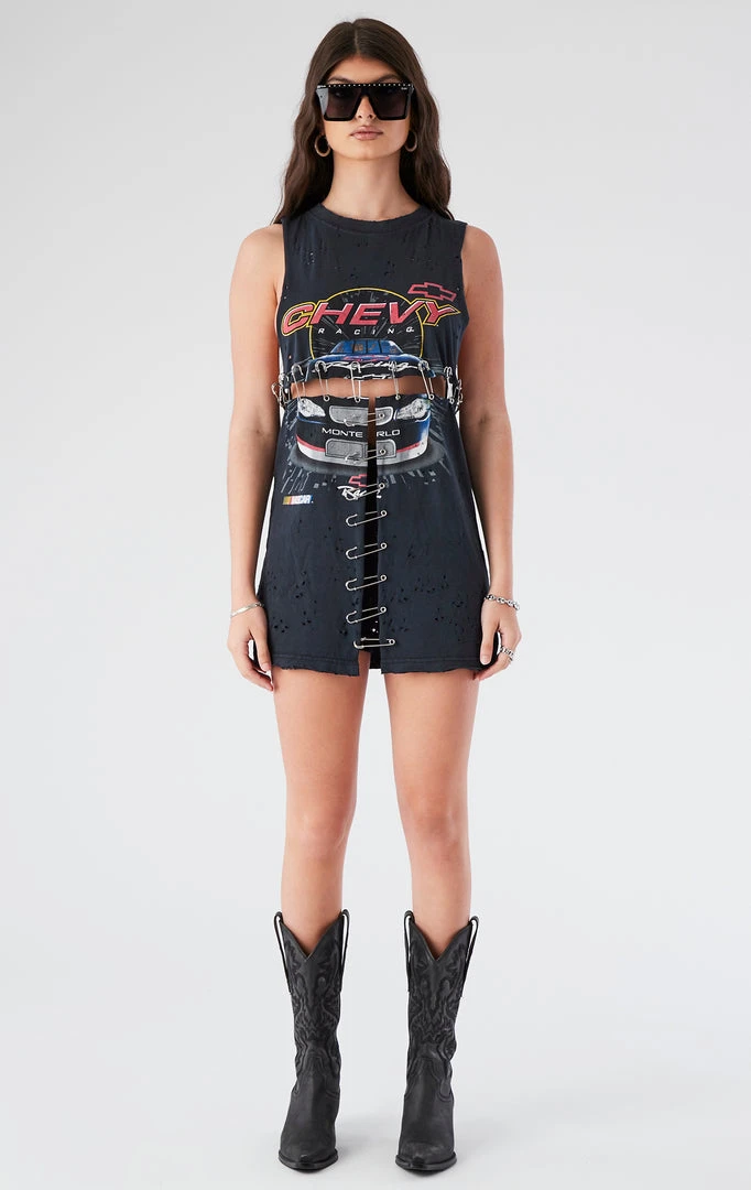 FURST OF A KIND VINTAGE SAFETY PIN LADDER FRONT SLEEVELESS TEE 4 FURST OF A KIND VINTAGE SAFETY PIN LADDER FRONT SLEEVELESS TEE