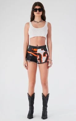 FURST OF A KIND VINTAGE JERSEY PATCH DENIM SHORTS VINTAGE DENIM SHORTS