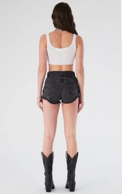 FURST OF A KIND VINTAGE JERSEY PATCH DENIM SHORTS VINTAGE DENIM SHORTS