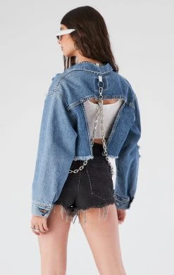 FURST OF A KIND VINTAGE CHAIN BACK DENIM JACKET FESTIVAL