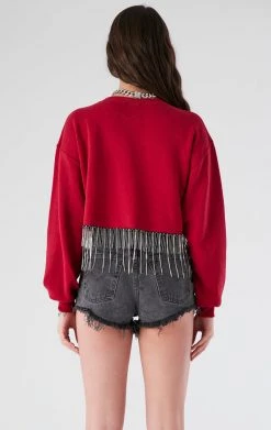 FURST OF A KIND VINTAGE CURVED HEM RHINESTONE FRINGE SWEATSHIRT 7 FURST OF A KIND VINTAGE CURVED HEM RHINESTONE FRINGE SWEATSHIRT