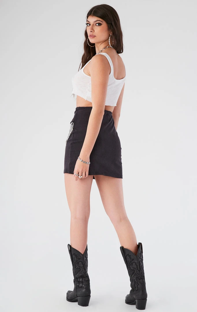 FURST OF A KIND VINTAGE WATERFALL CHAIN FRONT SKIRT 5 FURST OF A KIND VINTAGE WATERFALL CHAIN FRONT SKIRT