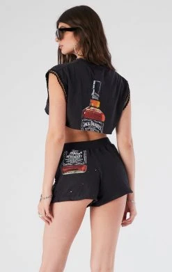 FURST OF A KIND VINTAGE CHAINS VINTAGE SPLICED CHAIN TRIM TEE AND SHORT SET