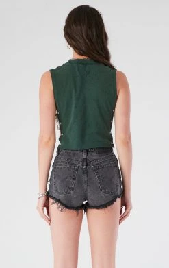 FURST OF A KIND VINTAGE CHAIN SIDE SLEEVELESS CROPPED TEE VINTAGE CHAINS