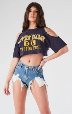 FURST OF A KIND VINTAGE CHAINS VINTAGE SHOULDER CUT OUT CHAIN TEE