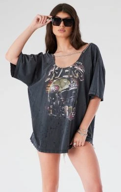 FURST OF A KIND VINTAGE CHAINS VINTAGE CHAIN OVERLAY CUTOUT BACK TEE