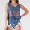 FURST OF A KIND VINTAGE CHAIN OVERLAY CUTOUT BACK SLEEVELESS TEE VINTAGE CHAINS