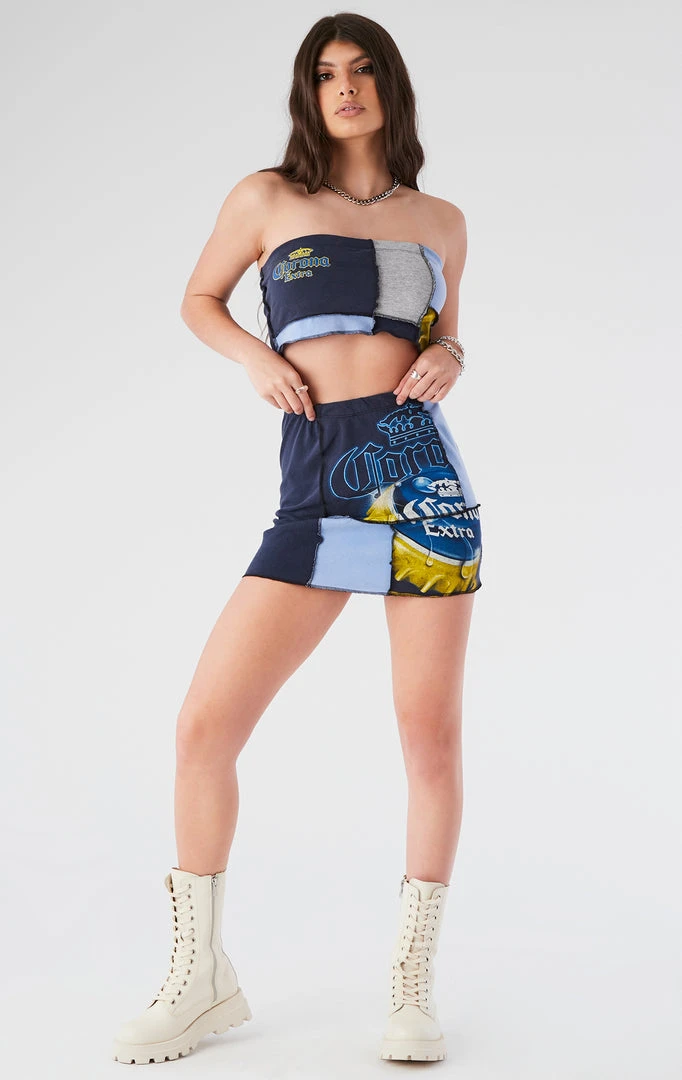 FURST OF A KIND VINTAGE DRINKS VINTAGE SPLICED TUBE TOP AND SKIRT SET 4 FURST OF A KIND VINTAGE DRINKS VINTAGE SPLICED TUBE TOP AND SKIRT SET