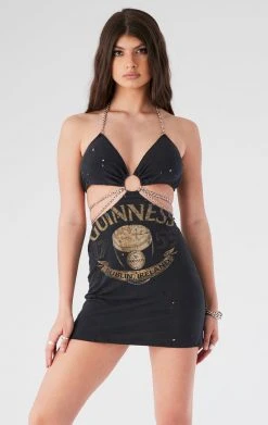 FURST OF A KIND VINTAGE CUT OUT CHAIN HALTER DRESS