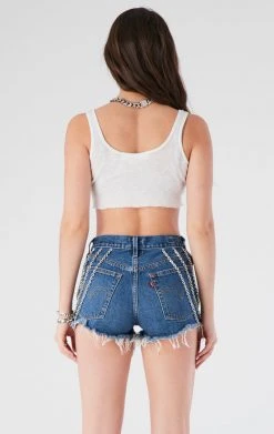 FURST OF A KIND VINTAGE CUT OUT CHAIN DENIM SHORTS FESTIVAL