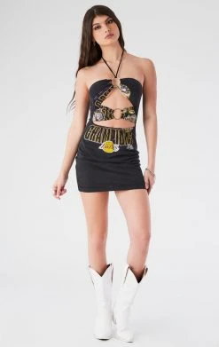 FURST OF A KIND VINTAGE DOUBLE RING CUT OUT HALTER DRESS VINTAGE DRESSES