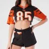 FURST OF A KIND VINTAGE NFL VINTAGE CROPPED JERSEY AND SHORT SET