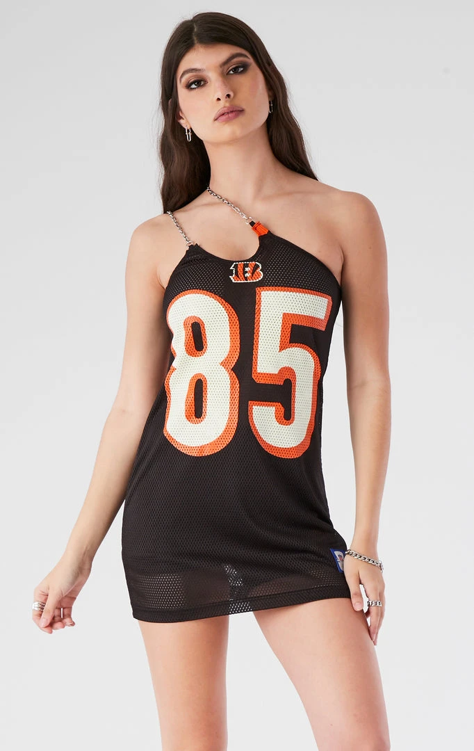 FURST OF A KIND VINTAGE JERSEY ONE SHOULDER DOUBLE CHAIN STRAP DRESS 4 FURST OF A KIND VINTAGE JERSEY ONE SHOULDER DOUBLE CHAIN STRAP DRESS