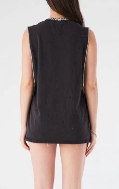 FURST OF A KIND VINTAGE RHINESTONE TRIM SLEEVELESS TEE 5 FURST OF A KIND VINTAGE RHINESTONE TRIM SLEEVELESS TEE