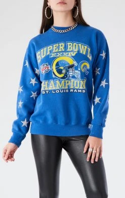 FURST OF A KIND VINTAGE SILVER STAR PATCH CLUSTER SWEATSHIRT VINTAGE NFL