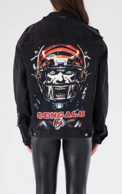 FURST OF A KIND VINTAGE DENIM JACKETS VINTAGE GRAPHIC BACK INSERT DENIM JACKET