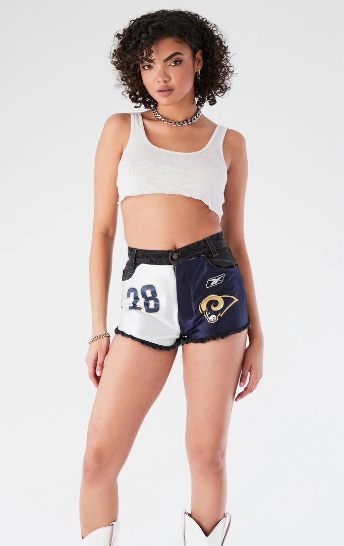 FURST OF A KIND VINTAGE JERSEY PATCH DENIM SHORTS VINTAGE DENIM SHORTS 3 FURST OF A KIND VINTAGE JERSEY PATCH DENIM SHORTS VINTAGE DENIM SHORTS