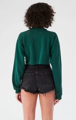 FURST OF A KIND VINTAGE CHAIN LACE UP CROP SWEATSHIRT