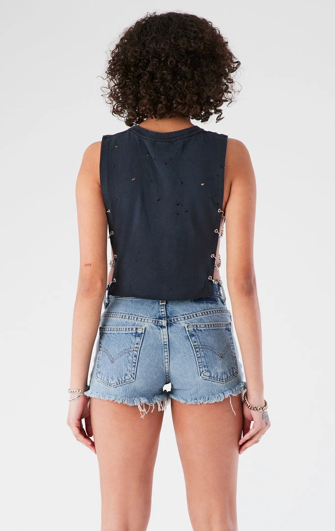 FURST OF A KIND VINTAGE CHAIN SIDE SLEEVELESS CROPPED TEE VINTAGE CHAINS 4 FURST OF A KIND VINTAGE CHAIN SIDE SLEEVELESS CROPPED TEE VINTAGE CHAINS