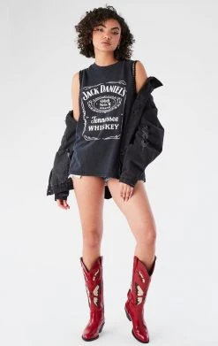 FURST OF A KIND VINTAGE CHAIN TRIM SLEEVELESS TEE VINTAGE CHAINS