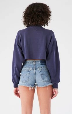 FURST OF A KIND VINTAGE CHAIN LACE UP CROP SWEATSHIRT