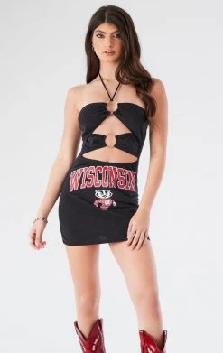 FURST OF A KIND VINTAGE DRESSES VINTAGE DOUBLE RING CUT OUT HALTER DRESS