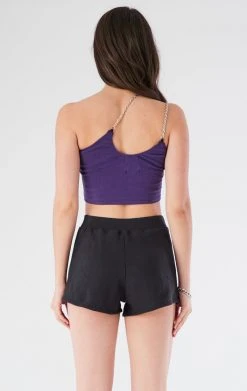 FURST OF A KIND VINTAGE ONE SHOULDER DOUBLE CHAIN SHORT SET