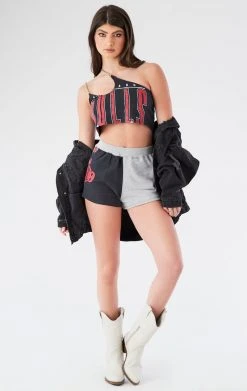 FURST OF A KIND VINTAGE ONE SHOULDER DOUBLE CHAIN SHORT SET VINTAGE CHAINS