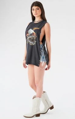 FURST OF A KIND VINTAGE CHAIN SIDE SLEEVELESS TEE