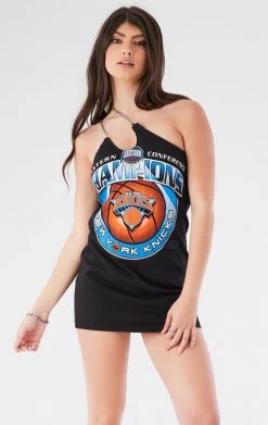 FURST OF A KIND VINTAGE ONE SHOULDER DOUBLE CHAIN STRAP DRESS VINTAGE CHAINS