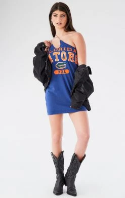 FURST OF A KIND VINTAGE CHAINS VINTAGE ONE SHOULDER DOUBLE CHAIN STRAP DRESS