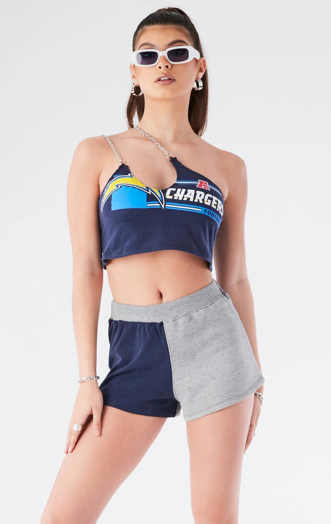 FURST OF A KIND VINTAGE ONE SHOULDER DOUBLE CHAIN SHORT SET VINTAGE CHAINS 4 FURST OF A KIND VINTAGE ONE SHOULDER DOUBLE CHAIN SHORT SET VINTAGE CHAINS