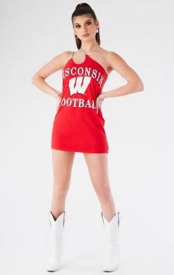 FURST OF A KIND VINTAGE ONE SHOULDER DOUBLE CHAIN STRAP DRESS VINTAGE CHAINS