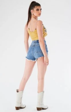 FURST OF A KIND VINTAGE CHAINS VINTAGE ONE SHOULDER DOUBLE RHINESTONE STRAP TANK