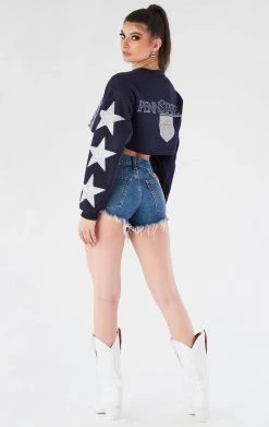 FURST OF A KIND VINTAGE STAR PATCH CROPPED SWEATSHIRT