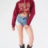 FURST OF A KIND VINTAGE ZIP CROPPED SWEATSHIRT VINTAGE COLLEGE