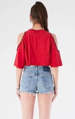 FURST OF A KIND VINTAGE SHOULDER CUT OUT CHAIN TEE