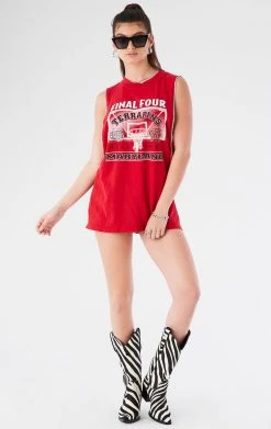 FURST OF A KIND VINTAGE RHINESTONE TRIM SLEEVELESS TEE