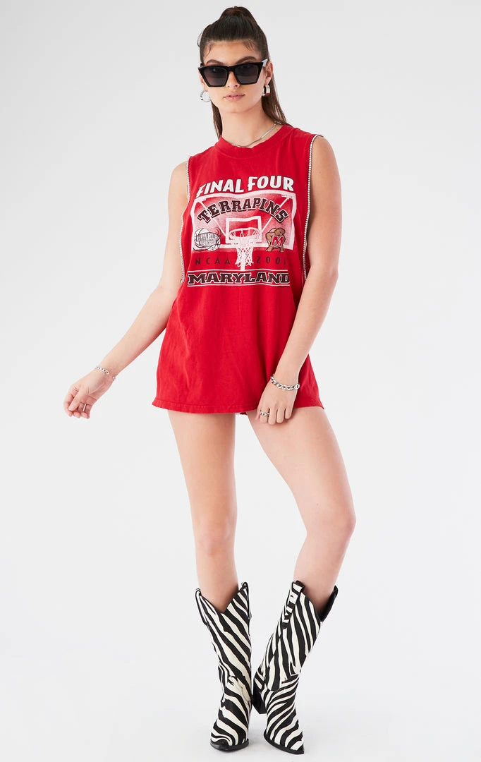 FURST OF A KIND VINTAGE RHINESTONE TRIM SLEEVELESS TEE 3 FURST OF A KIND VINTAGE RHINESTONE TRIM SLEEVELESS TEE