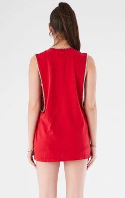 FURST OF A KIND VINTAGE RHINESTONE TRIM SLEEVELESS TEE 7 FURST OF A KIND VINTAGE RHINESTONE TRIM SLEEVELESS TEE