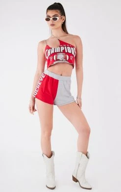 FURST OF A KIND VINTAGE ONE SHOULDER DOUBLE CHAIN SHORT SET