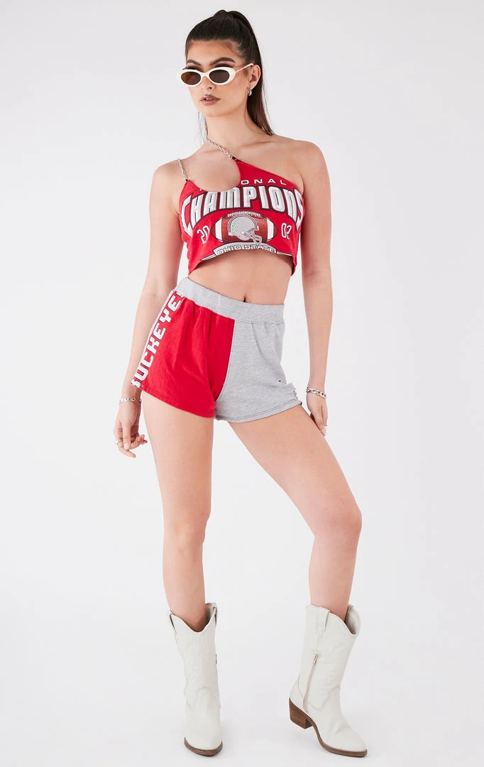 FURST OF A KIND VINTAGE ONE SHOULDER DOUBLE CHAIN SHORT SET 3 FURST OF A KIND VINTAGE ONE SHOULDER DOUBLE CHAIN SHORT SET