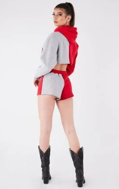 FURST OF A KIND VINTAGE SPLICED HOODIE AND SHORT SET VINTAGE COLLEGE