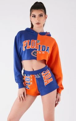 FURST OF A KIND VINTAGE COLLEGE VINTAGE SPLICED HOODIE AND SHORT SET