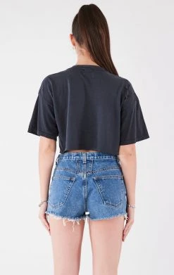 FURST OF A KIND FESTIVAL VINTAGE CUT OUT PIN AND STUD CROPPED TEE